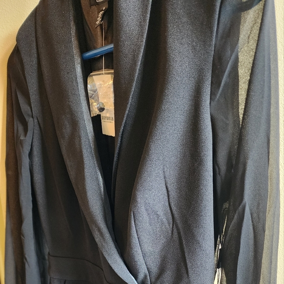 Petite Long Sleeve Sheer Sleeveless Jumpsuit - Picture 7 of 7